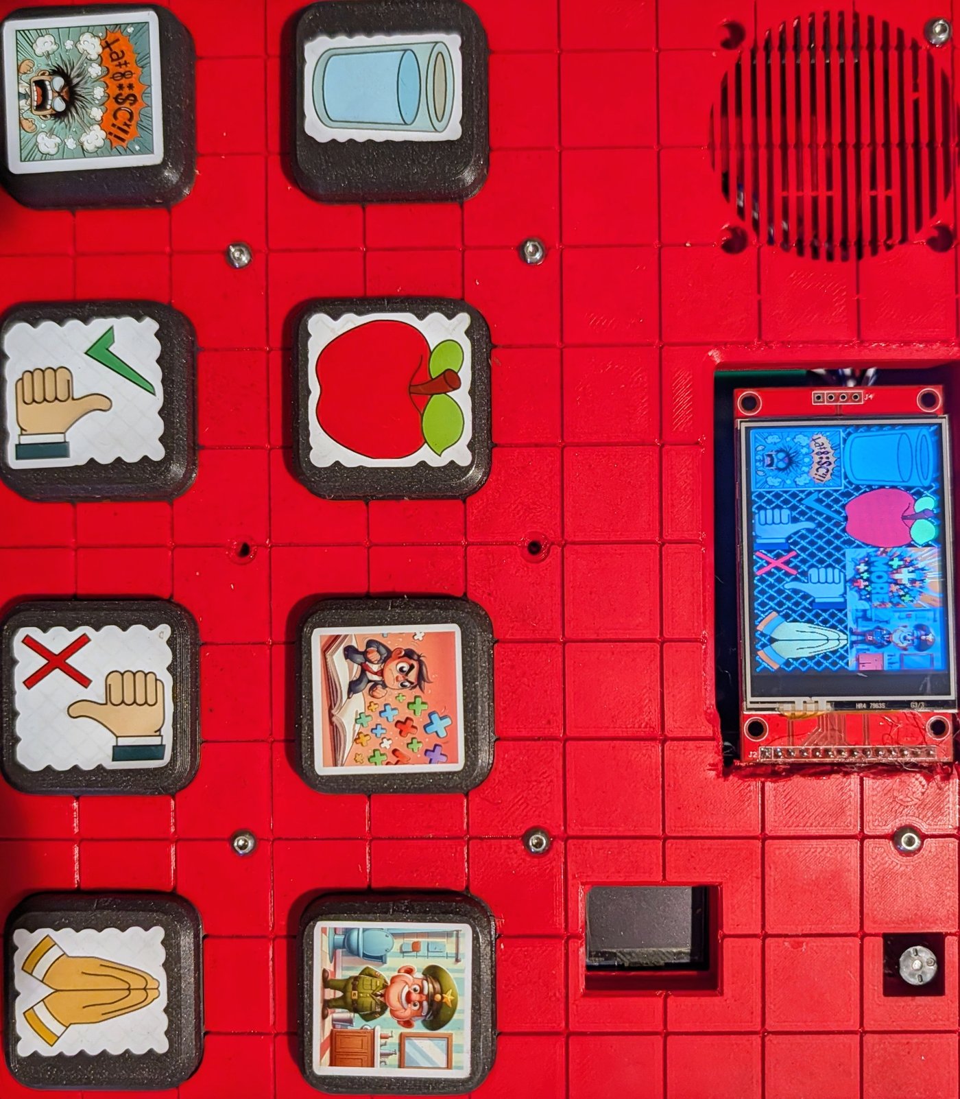 Picture-button face with a color LCD
