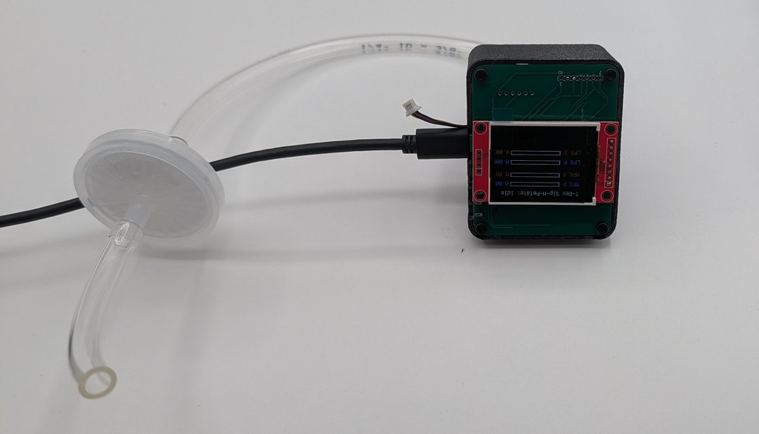 V3 Sip-N-Puff finished — black cube case + dual-sensor display + hygiene filter
